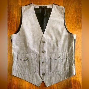 Classic grey vest with pin strips.